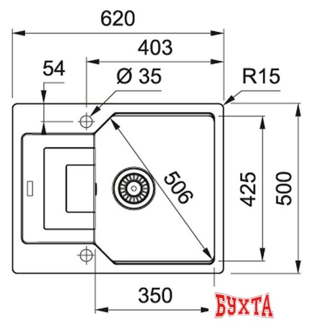 Кухонная мойка Franke Urban UBG 611-62 (сахара) 2