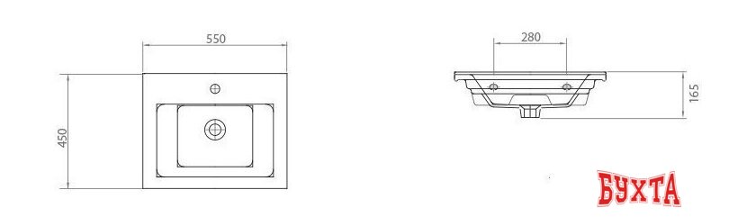 Мебель для ванных комнат Гамма Тумба под умывальник Люкс 2-80 Этна-1055 3
