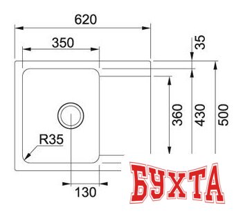 Кухонная мойка Franke Orion OID 611-62 114.0443.355 (белый) 2