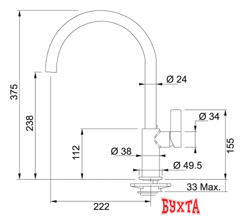 Смеситель Franke Ambient Fragranite (графит) [115.0296.781] 2