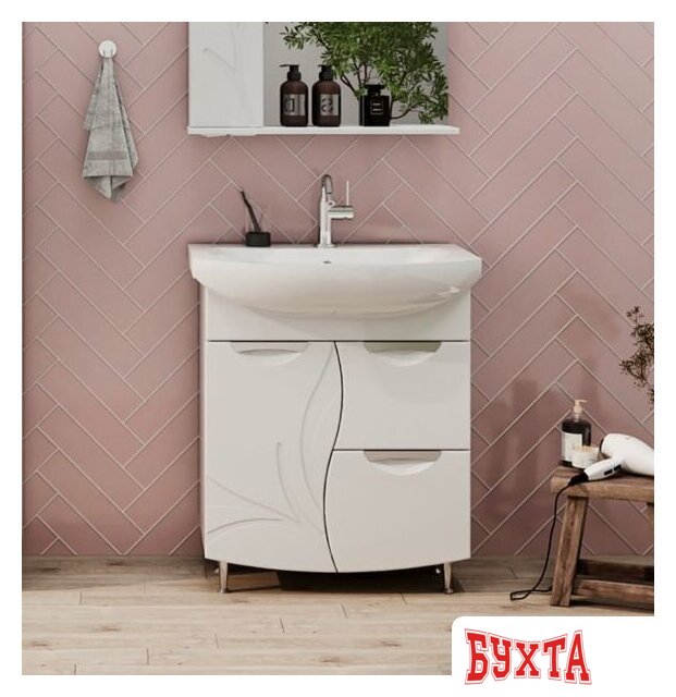 Мебель для ванных комнат Volna Тумба Adel 70.1D.2Y с умывальником Балтика 3