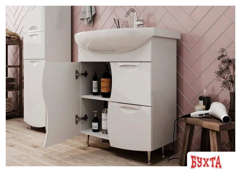 Мебель для ванных комнат Volna Тумба Adel 70.1D.2Y с умывальником Балтика 4