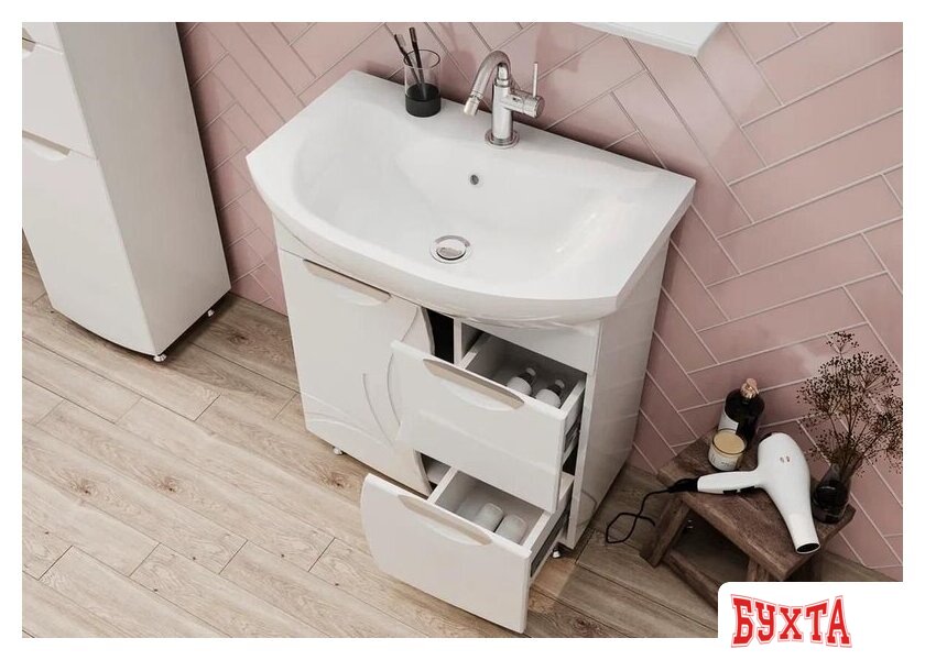 Мебель для ванных комнат Volna Тумба Adel 70.1D.2Y с умывальником Балтика 5