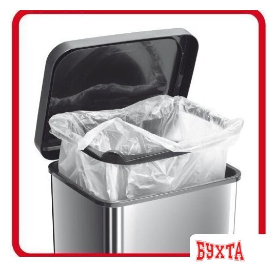 Мусорное ведро Rotho Paso 1754111006 (40 л, черный/карбон) 3