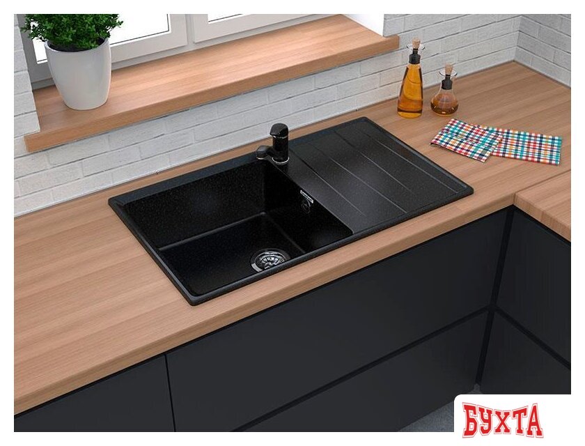 Кухонная мойка GranFest GF-LV-860L (графит) 3