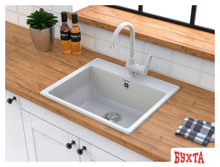 Кухонная мойка GranFest GF-V-580 (черный) 3