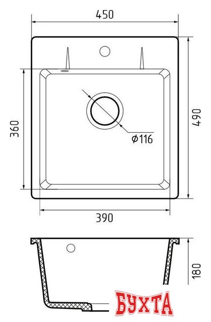 Кухонная мойка GranFest Urban GF-UR-245 (серый) 3