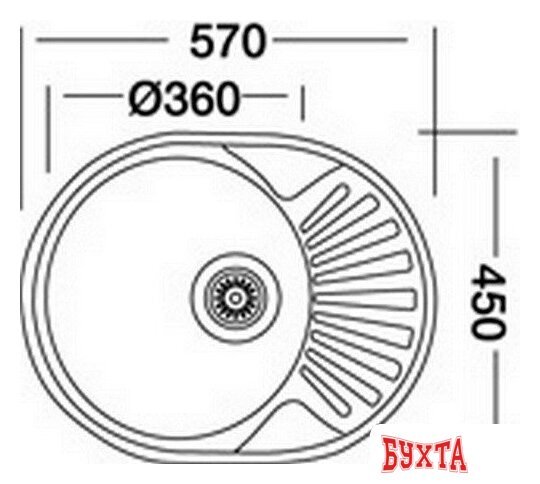 Кухонная мойка Kromevye EC 257 D (чаша справа) 2