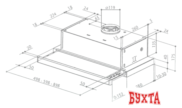 Кухонная вытяжка Faber Flox Glass BK A50 315.0567.355 2