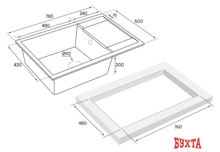 Кухонная мойка Paulmark Flugen 60 PM317850-WH 4