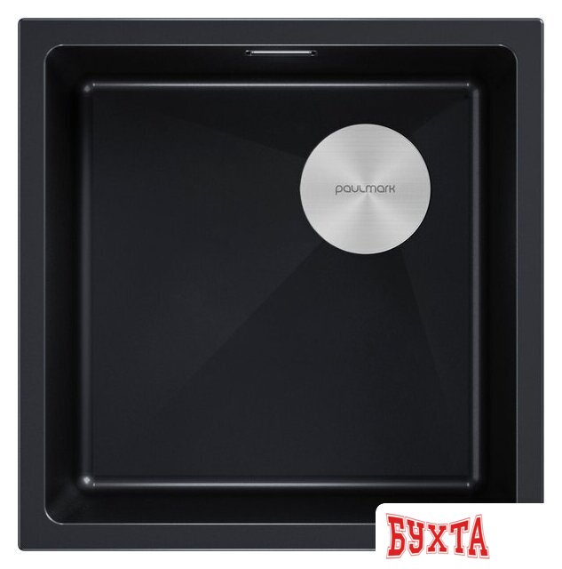 Кухонная мойка Paulmark IT-Granit Lumi 45 Uni-Skew LU45SK-BLM (черный/черный металлик)