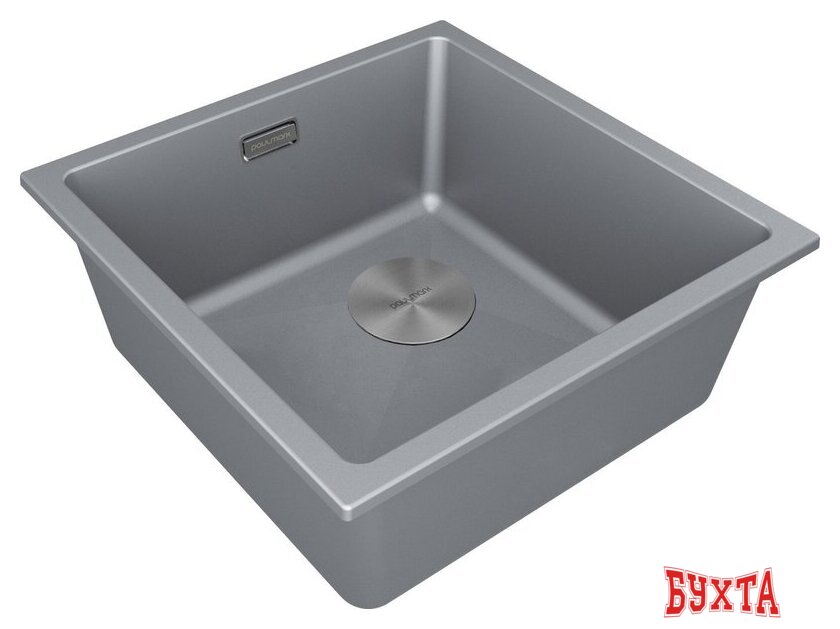 Кухонная мойка Paulmark IT-Granit Lumi 45 Uni-Skew LU45SK-GRM (серый/серый металлик) 2