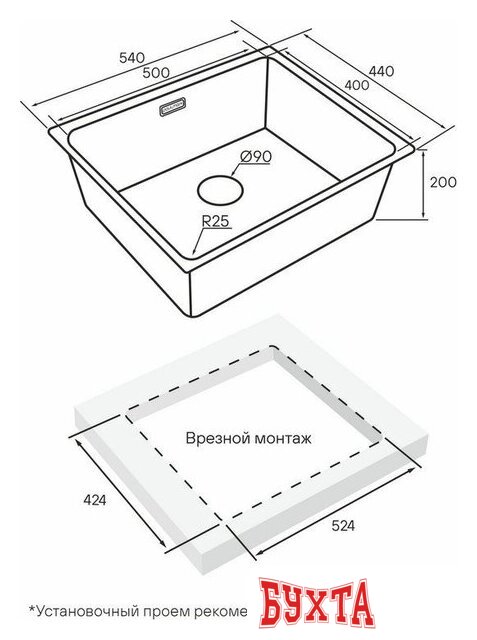 Кухонная мойка Paulmark YU54-LG 3