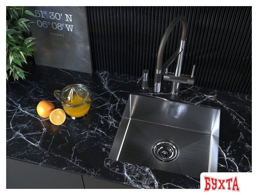 Кухонная мойка Paulmark Aller 48 Uni PM804844-BS (стальной/брашированная сталь) 3