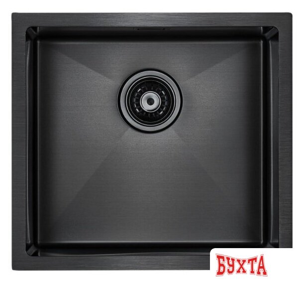 Кухонная мойка Paulmark Aller 48 Uni PM804844-GM (черный/вороненая сталь) 1