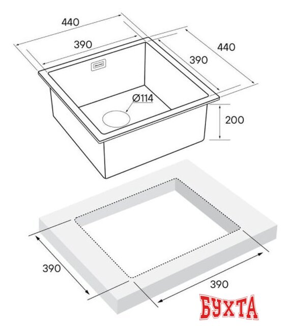 Кухонная мойка Paulmark Aller PM904444-BS 4