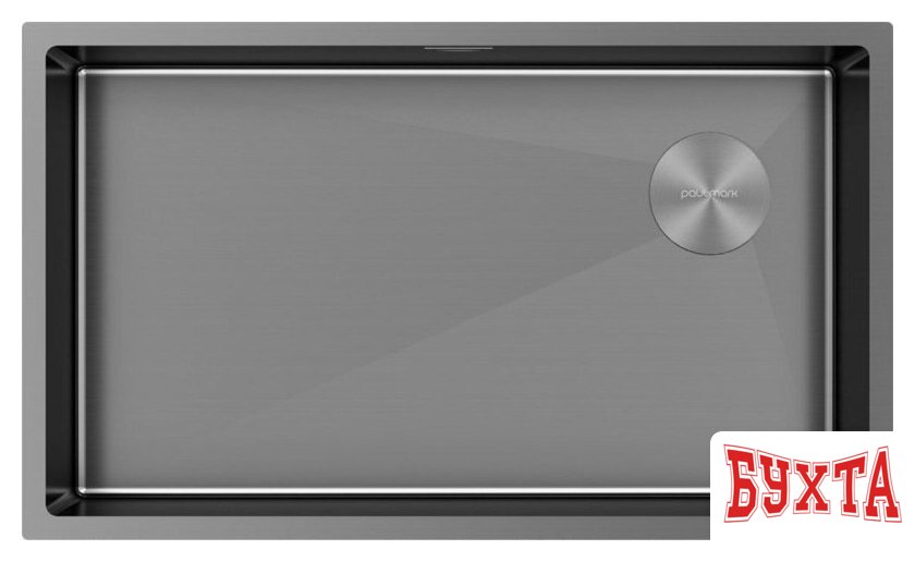 Кухонная мойка Paulmark NEXT-SKEW 74 Uni PM887444-GM (черный/вороненая сталь)