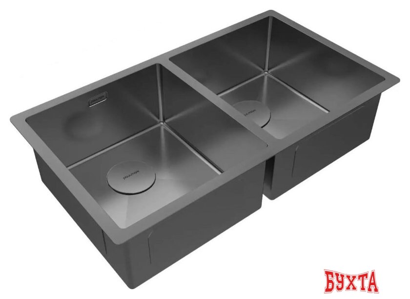 Кухонная мойка Paulmark Next 78/2 uni PM207844-GM (вороненая сталь) 2