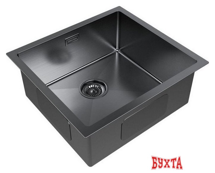 Кухонная мойка Paulmark Gerberg 48 UNI PM254844-GM (черный/вороненая сталь) 2