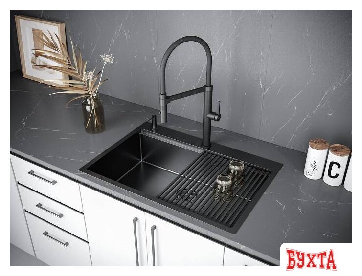 Кухонная мойка Paulmark PM707551-GM 4