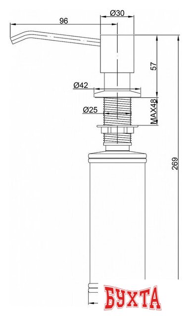 Дозатор для моющего средства Paulmark Rein D002-GM (черный/вороненая сталь) 2