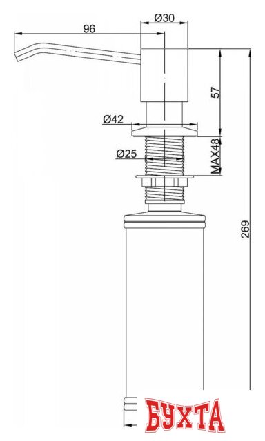 Дозатор для моющего средства Paulmark Sauber D002-418 (черный металлик) 2