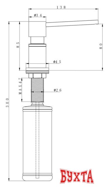 Дозатор для моющего средства Paulmark Kraft D003-BR (бронзовый) 2