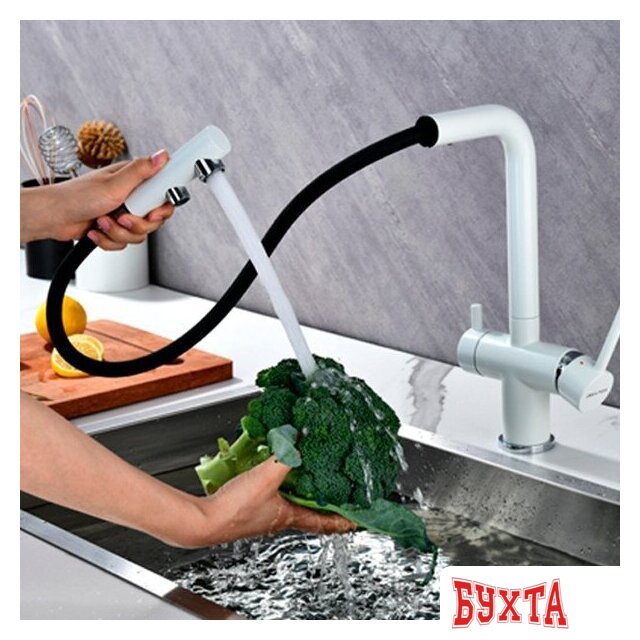 Смеситель Paulmark Serpentine SE213222-431 (белый матовый) 3