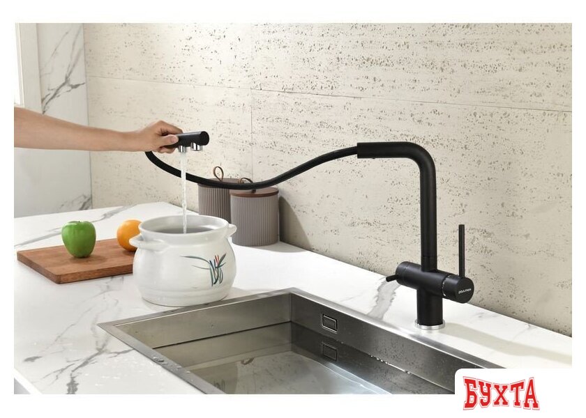 Смеситель Paulmark Serpentine Se213222-418 (черный/черный металлик) 3