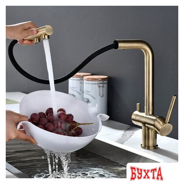 Смеситель Paulmark Serpentine SE213222-BR (бронза) 2