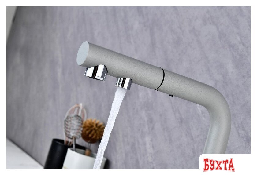 Смеситель Paulmark Serpentine SE213222-GRS (серый/серый дым) 3