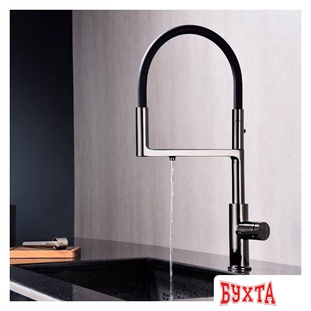 Смеситель Paulmark Tornado TO213402-GB (глянцевый черный) 5