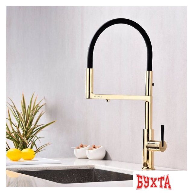 Смеситель Paulmark Tornado To213402-G (золото) 2