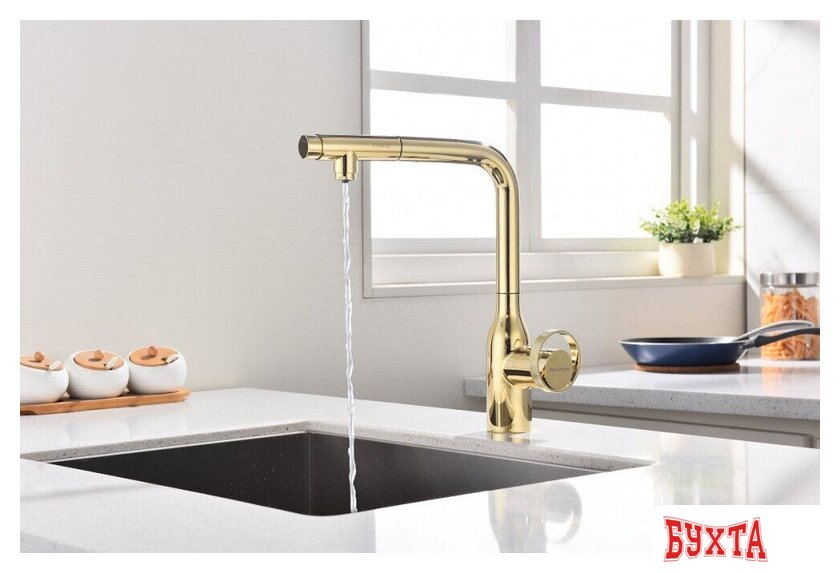 Смеситель Paulmark Urban Ur213104-G (золото) 5