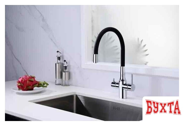 Смеситель Paulmark Salix Sa213419-CR (черный/хром) 3