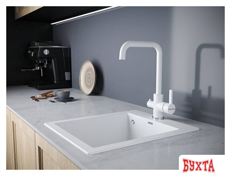 Смеситель Paulmark Logas Lo213021-431TW (белый матовый) 2