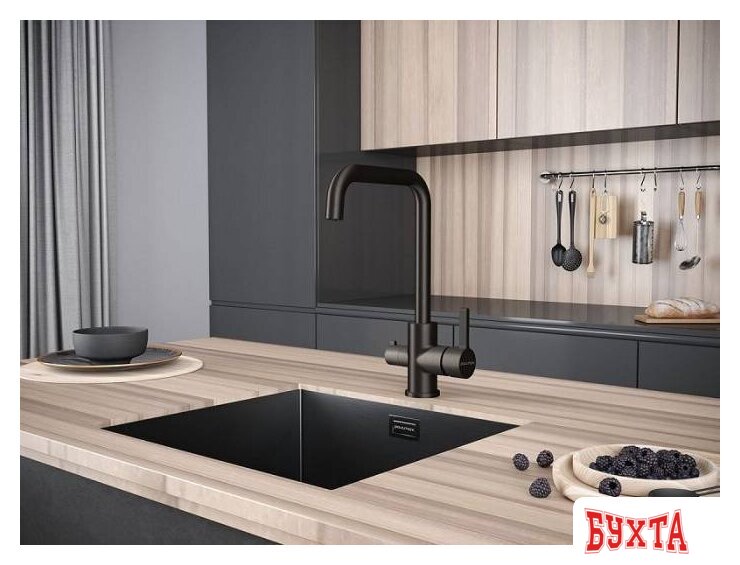 Смеситель Paulmark Logas Lo213021-GM (вороненая сталь) 2