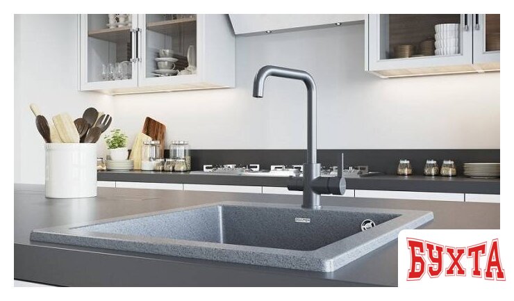 Смеситель Paulmark Logas Lo213021-402 (серый металлик) 2