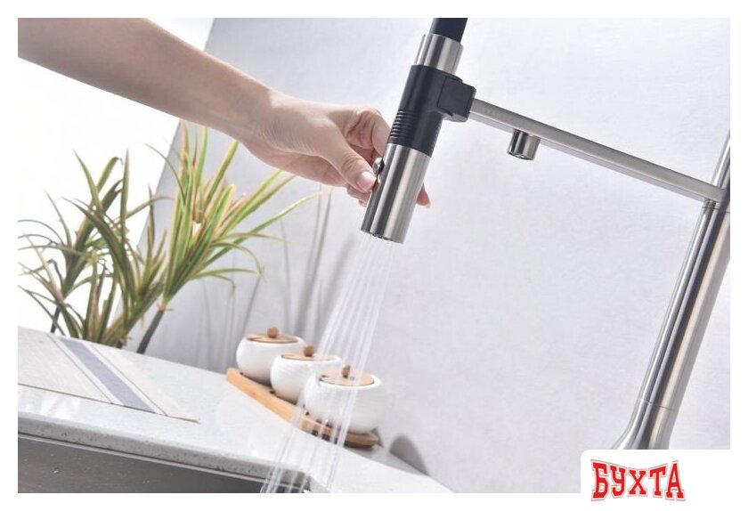 Смеситель Paulmark Magneto One Ma213188-BS (стальной/брашированная сталь) 3