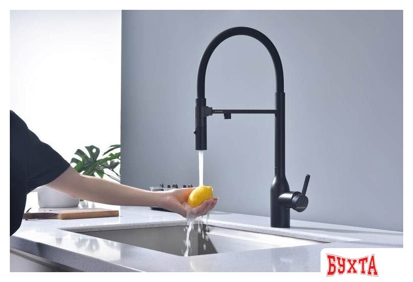 Смеситель Paulmark Magneto One Ma213188-GM (черный/вороненая сталь) 4