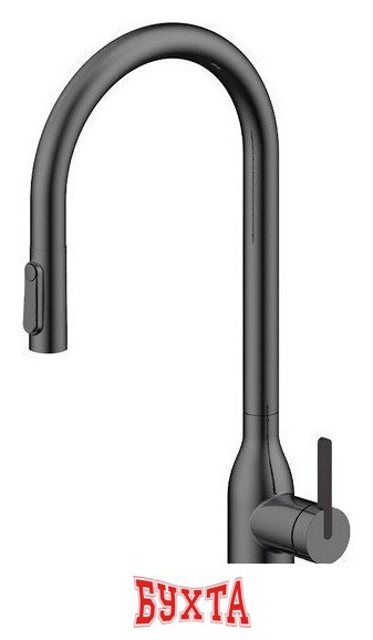 Смеситель Paulmark Iniversal Un213880-GM (черный/вороненая сталь)