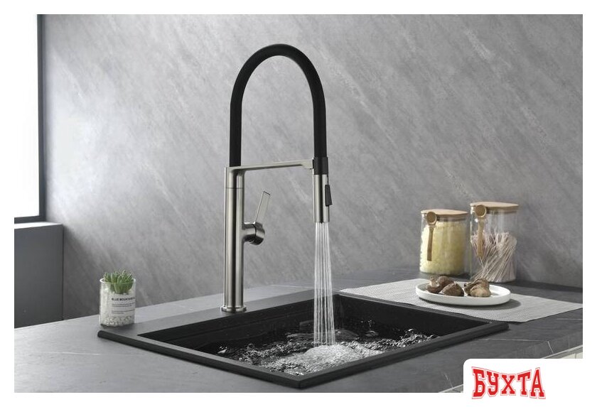 Смеситель Paulmark Barrel BA214029-BS (стальной) 4