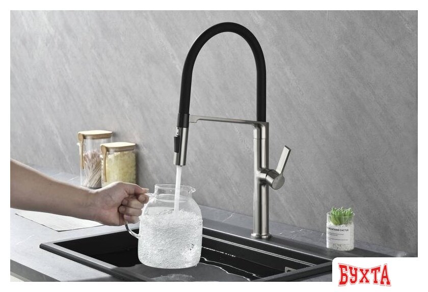 Смеситель Paulmark Barrel BA214029-BS (стальной) 5