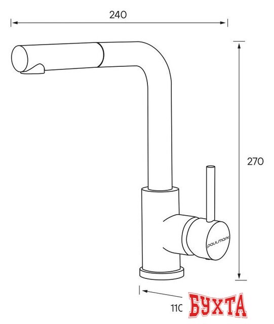 Смеситель Paulmark Kassel Ka214311-401 (антрацит) 2