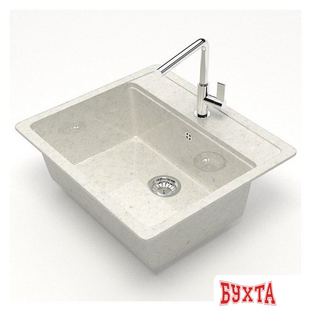 Кухонная мойка MARRBAXX Карельский камень модель 9/Q7 F009Q007 (белый/хлопок) 2