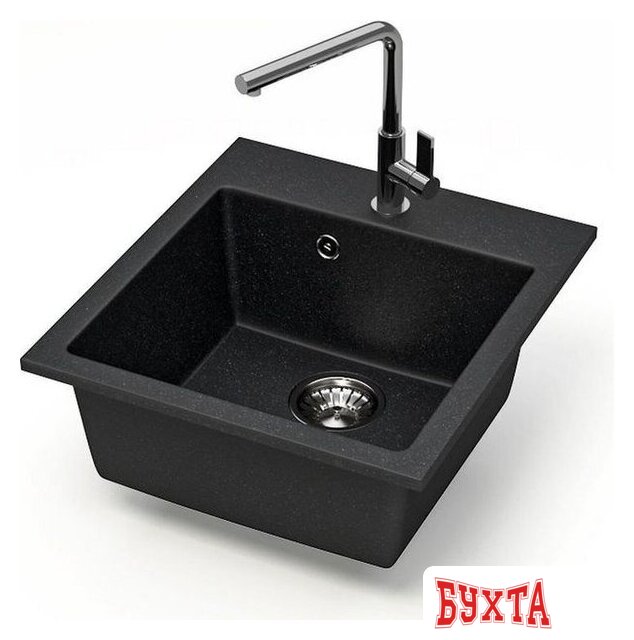 Кухонная мойка MARRBAXX Карельский камень модель 38/Q4 F038Q004 (черный) 2