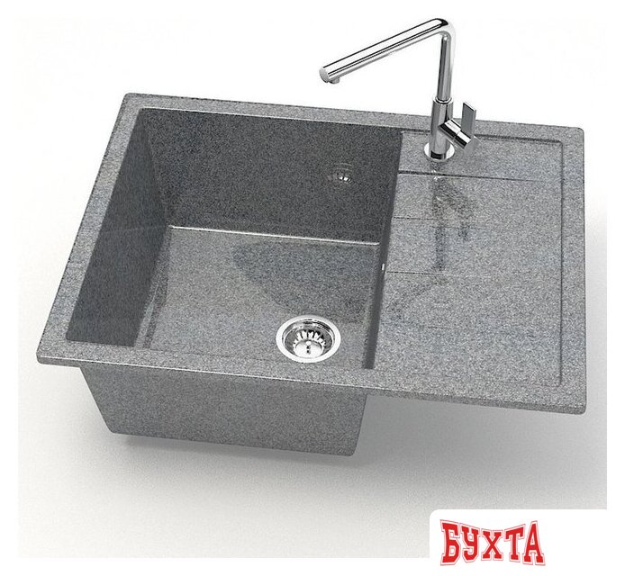 Кухонная мойка MARRBAXX Карельский камень модель 151/Q8 F151Q008 (серый/темно-серый) 2