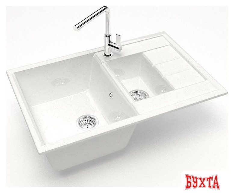 Кухонная мойка MARRBAXX Карельский камень модель 210/G31 (белый) 2