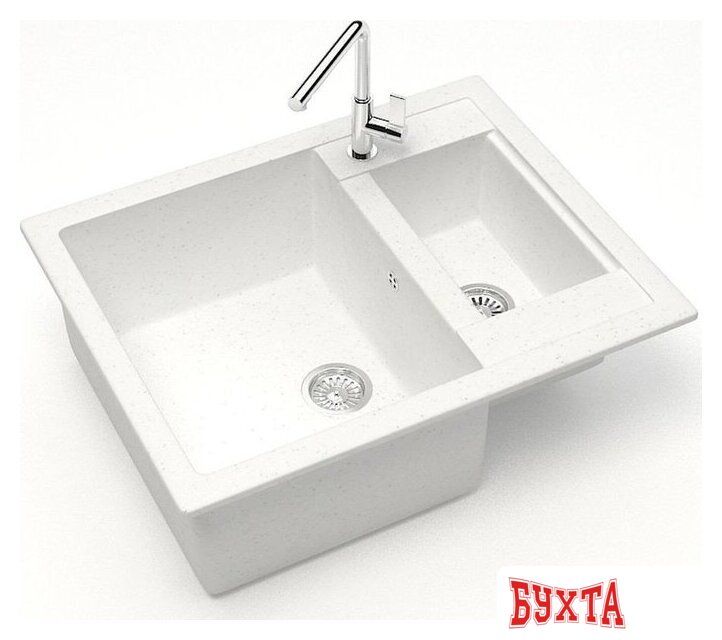 Кухонная мойка MARRBAXX Карельский камень модель 19/G31 (белый) 2