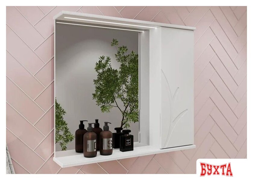 Мебель для ванных комнат Volna Шкаф с зеркалом Adel 80 правый 3